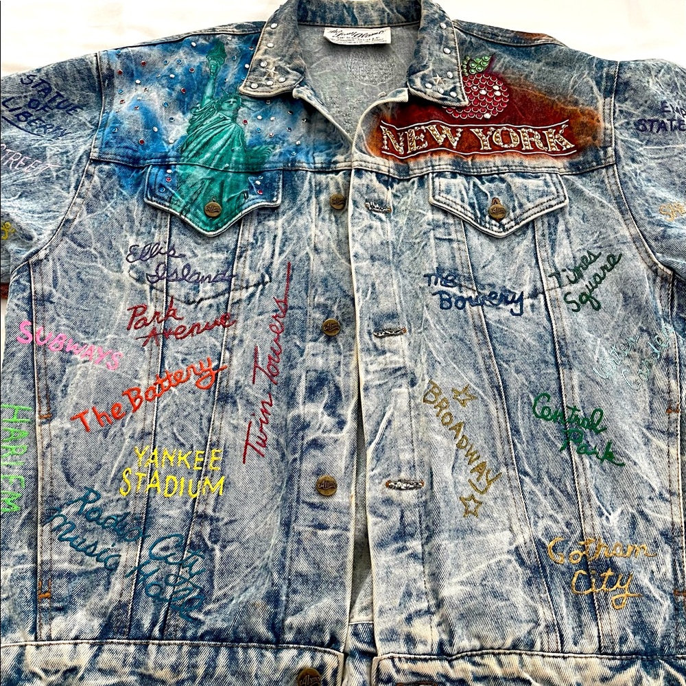 Tony Alamo New York Hand-Painted Rhinestone Denim Jacket – Size XL - Picture 8 of 14